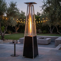 48,000 BTU Pyramid Standing Patio Heater Propane Heater for Outdoor Use with Wheels Ideal for Backyard Balcony 6-8 — Studio Shot